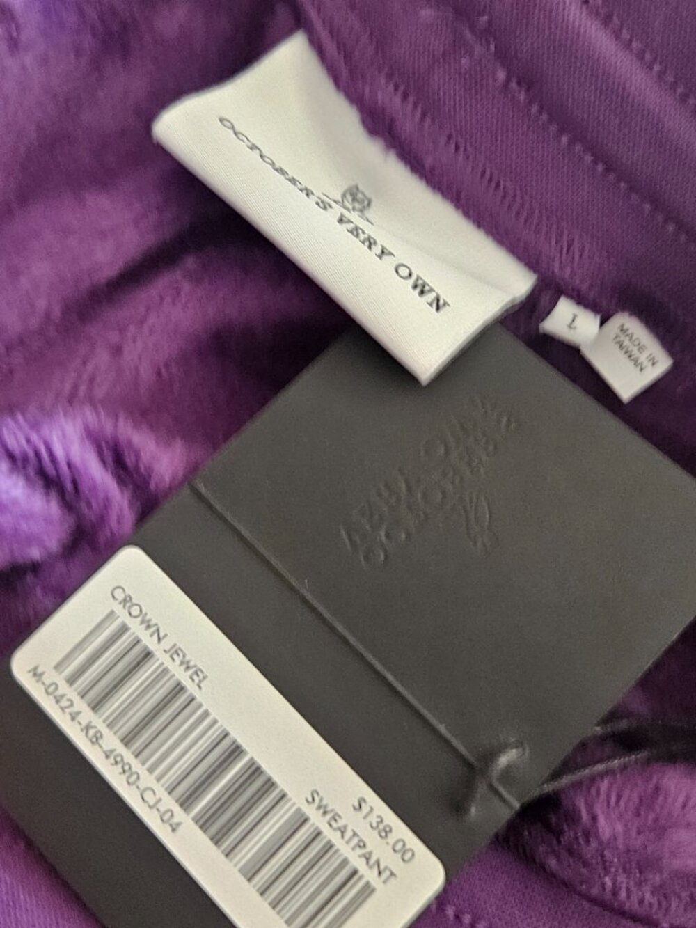 OVO Purple Sweatpants Large - Picture 2 of 3